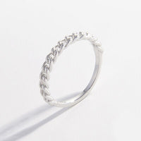 Curb Chain Ring 925 Sterling Silver Waterproof Luxury Dainty Statement Ring