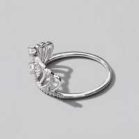 Crown Shape Ring 925 Sterling Silver Zircon Statement Cocktail Luxury Statement Ring