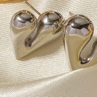 Heart Shape Stud Earrings 18K Gold Plated Stainless Steel Fashion Luxury Jewelry Accessories