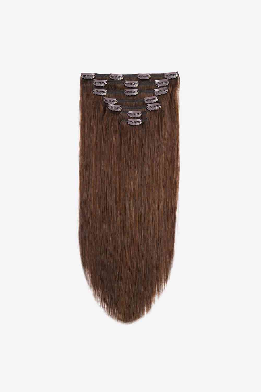 Clip-In Hair Extensions Indian Human Hair, 18" inches long hair 120g