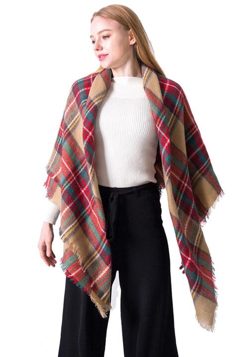 Plaid Imitation Oversized Faux Cashmere Scarf