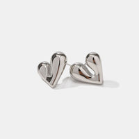 Heart Shape Stud Earrings 18K Gold Plated Stainless Steel Fashion Luxury Jewelry Accessories