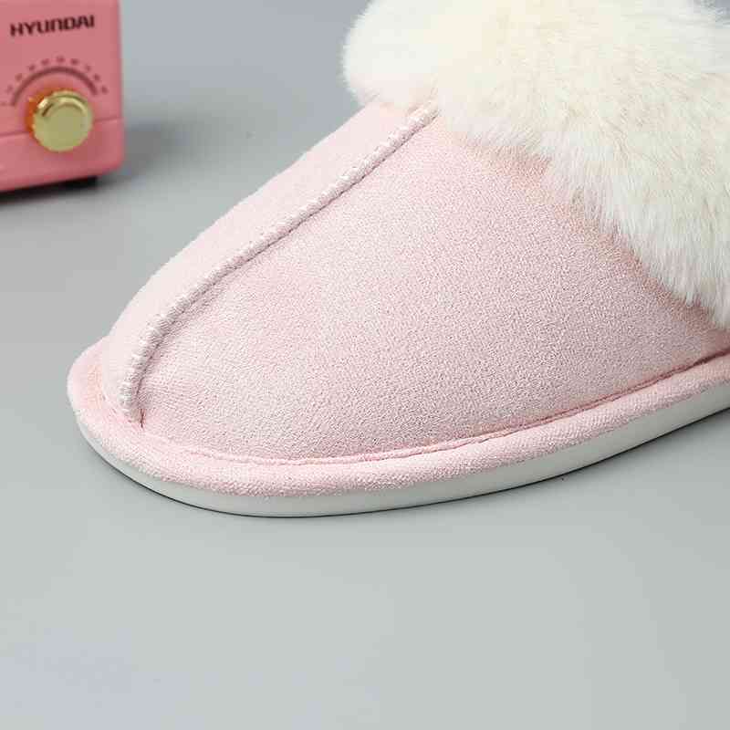 Suede Center Seam Slippers Lounge Shoes