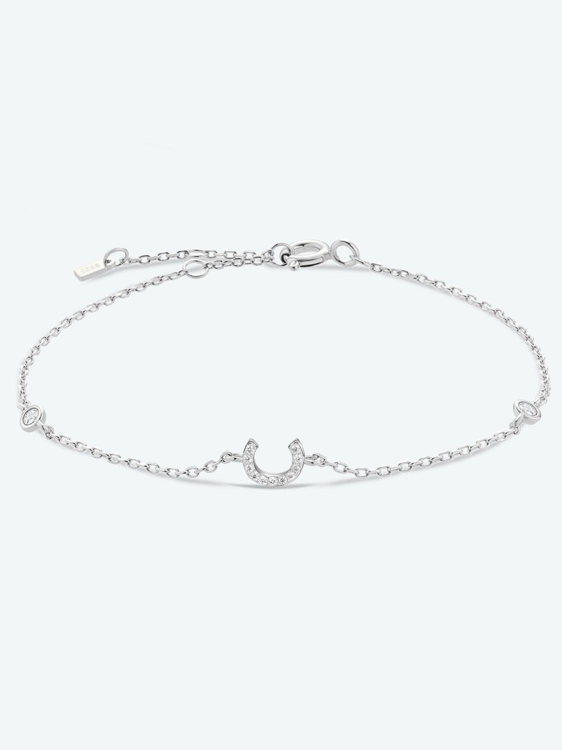 Letter Initial Bracelet, A To F Zircon 925 Sterling Silver Dainty Bracelet