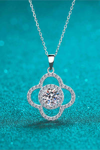 Clover Necklace, 1 Carat Moissanite 925 Sterling Silver Necklace