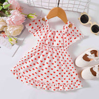 Printed Frill Trim Ruffle Hem Dress Baby Girl Fashion and clothing for babies