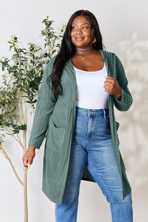 Women's Basic Open Sweater with Hood Plus Size and Petite Size Hooded Cardigan