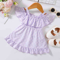 Printed Frill Trim Ruffle Hem Dress Baby Girl Fashion and clothing for babies