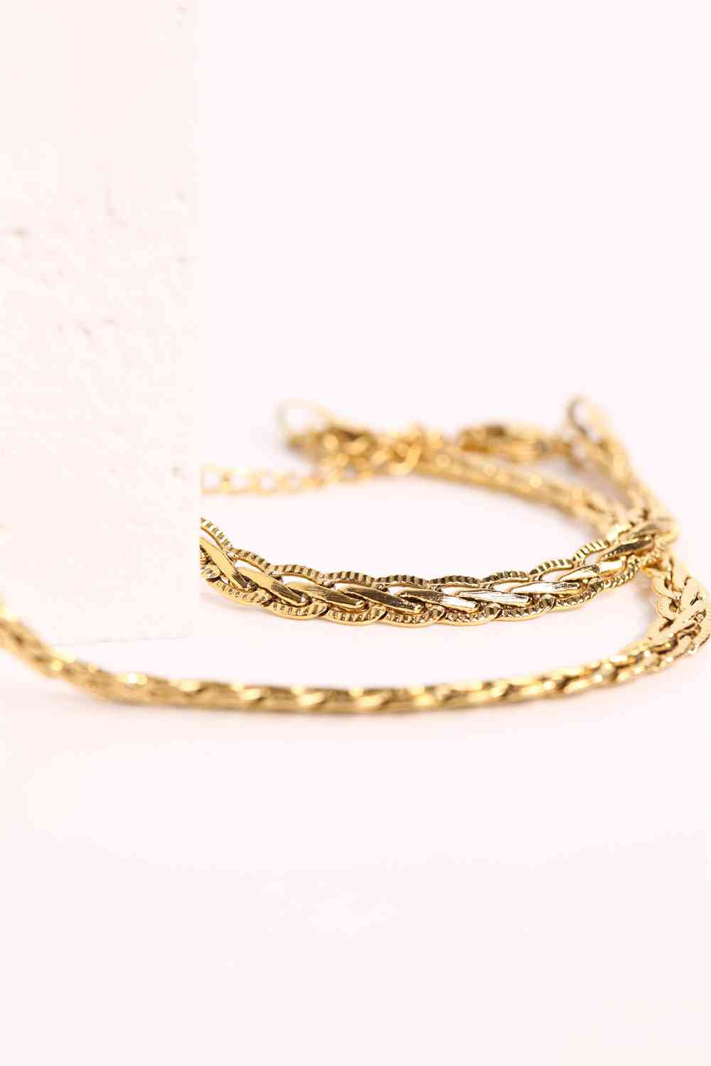 Twisted Gold Necklace Chain 18k Gold Plated Stainless Steel 18 inch Necklace