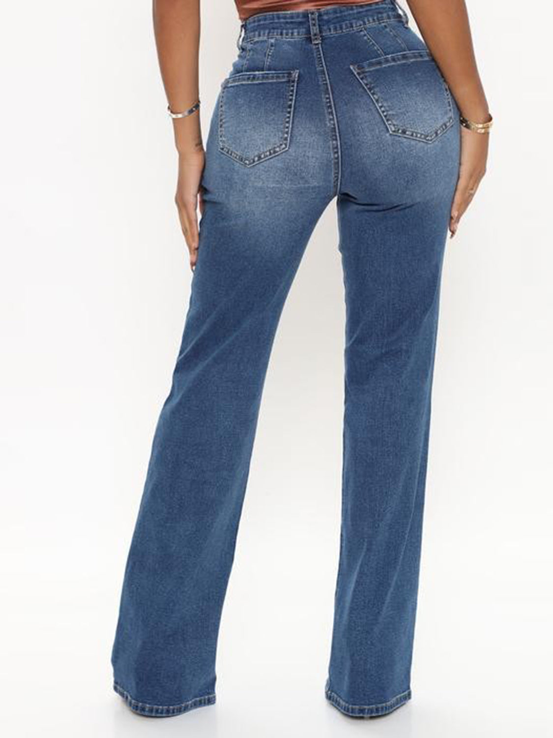 Raw Hem High Waist Flare Jeans