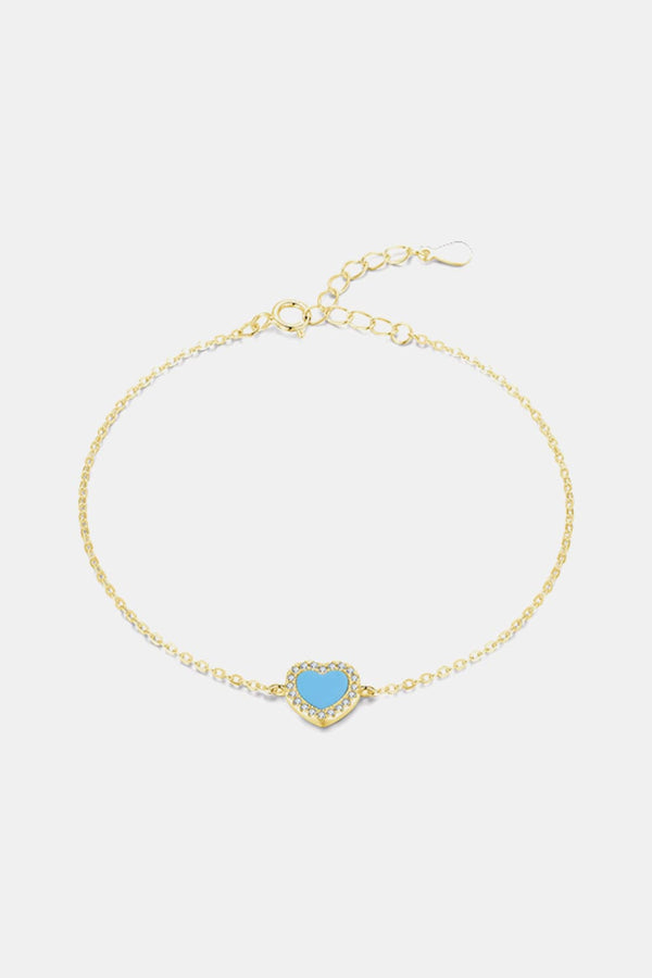 bracelets, heart bracelets, blue heart bracelets , gold bracelets, dainty bracelets, heart jewelry, jewelry stores in Brickell, Miami. Where to shop in Brickell, Kesley jewelry, shopping in Miami, 