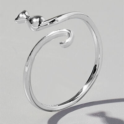 Cat Shape Ring 925 Sterling Silver Adjustable Luxury Tarnish Free Dainty Rings