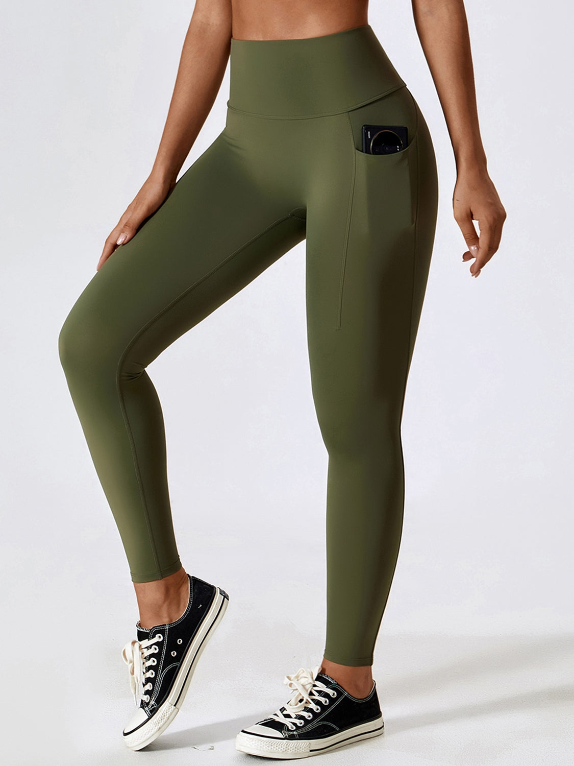 Wide Waistband Sports Activewear Pants with pocket