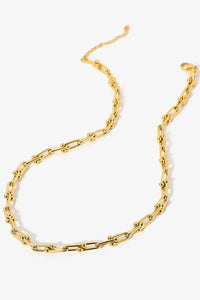 18K Stainless Steel U-Shape Chain Statement Gold Necklace