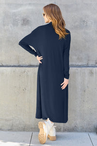 Open Front Sweater Long Sleeve Maxi Cardigan with Pockets Petite and Plus Size Fashion