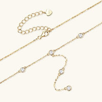 Lariat Necklace 18K Gold Plated 925 Sterling Silver 1.1 Carat Moissanite 925 Sterling Silver