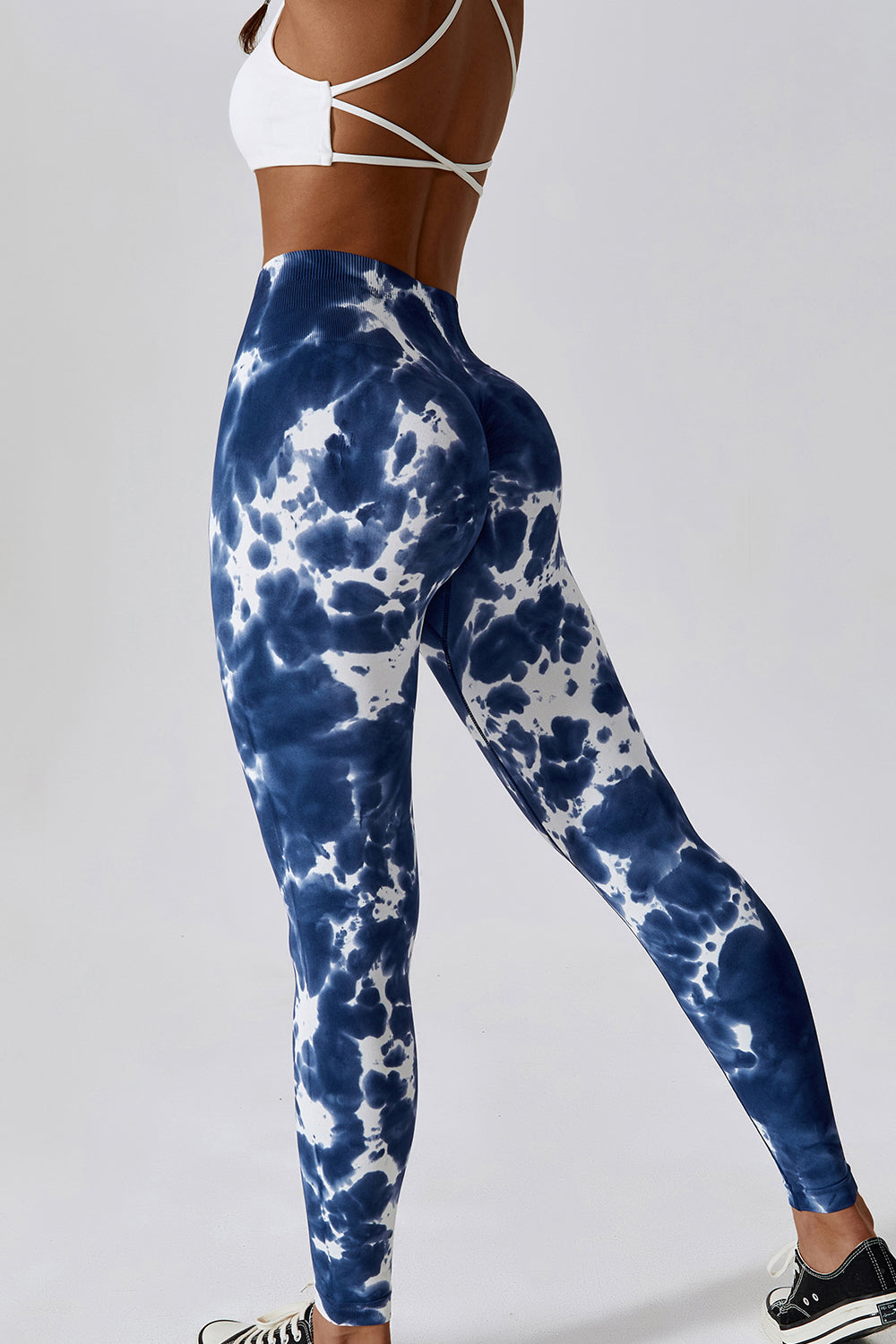 High Waist Tie-Dye Long Sports Yoga Pants Nylon and Spandex