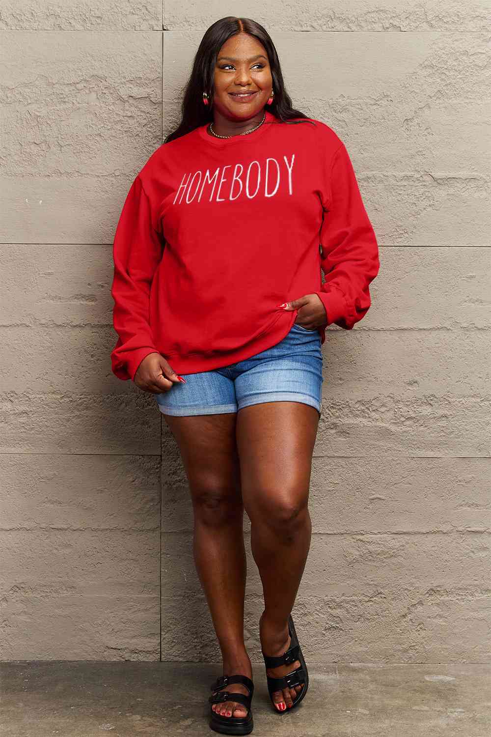 Funny Graphic Sweater  HOMEBODY Graphic Sweatshirt Petite and Plus Size Fashion