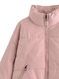 Women's Zip Up Puff Drawstring Winter Coat with Pockets Winter Fashion Outerwear