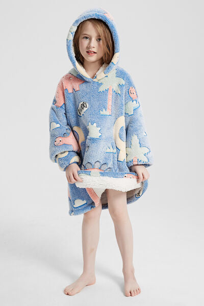 Luminous Pattern Oversize Long Sleeve Fuzzy Hoodie Kids Fashion and Gifts