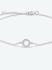 Letter Initial Bracelet, L To P Zircon 925 Sterling Silver Bracelet