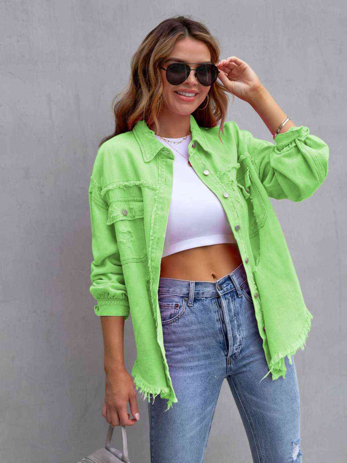 denim shirts, lime green tops, lime green shirts, lime green denim shirt, cute denim shirts, cute lime green shirts, womens clothing, pink shirt, pink denim shirt, cute tops, winter clothes, winter fashion, cute shirts, nice womens shirts, shacket, cute outfit ideas, tiktok fashion, denim shirt