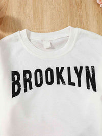 BROOKLYN Graphic Sweatshirt and Joggers Sweatpants Set Boy's Fashion Kids Clothing