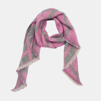 Raw Hem Polyester Fashion Oversized Scarf KESLEY