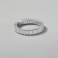 Eternity Ring Baguette  Zircon 925 Sterling Silver Fashion Luxury Statement Weddings Rings