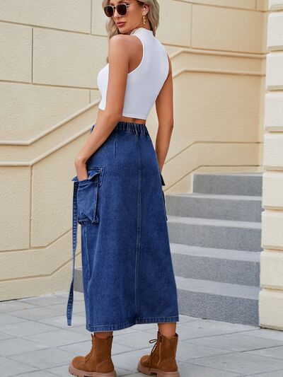 denim skirt, skirt, skirts, womens fashion, womens clothing, womens bottoms, midi skirts, maxi skirts, jean skirts, denim clothing, casual womens clothing, cute clothes, new womens fashion, nice denim skirts, nice skirts, skirt with pockets, long skirts, casual skirts, outfit ideas, skirt