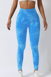 High Waist Tie-Dye Long Sports Yoga Pants Nylon and Spandex