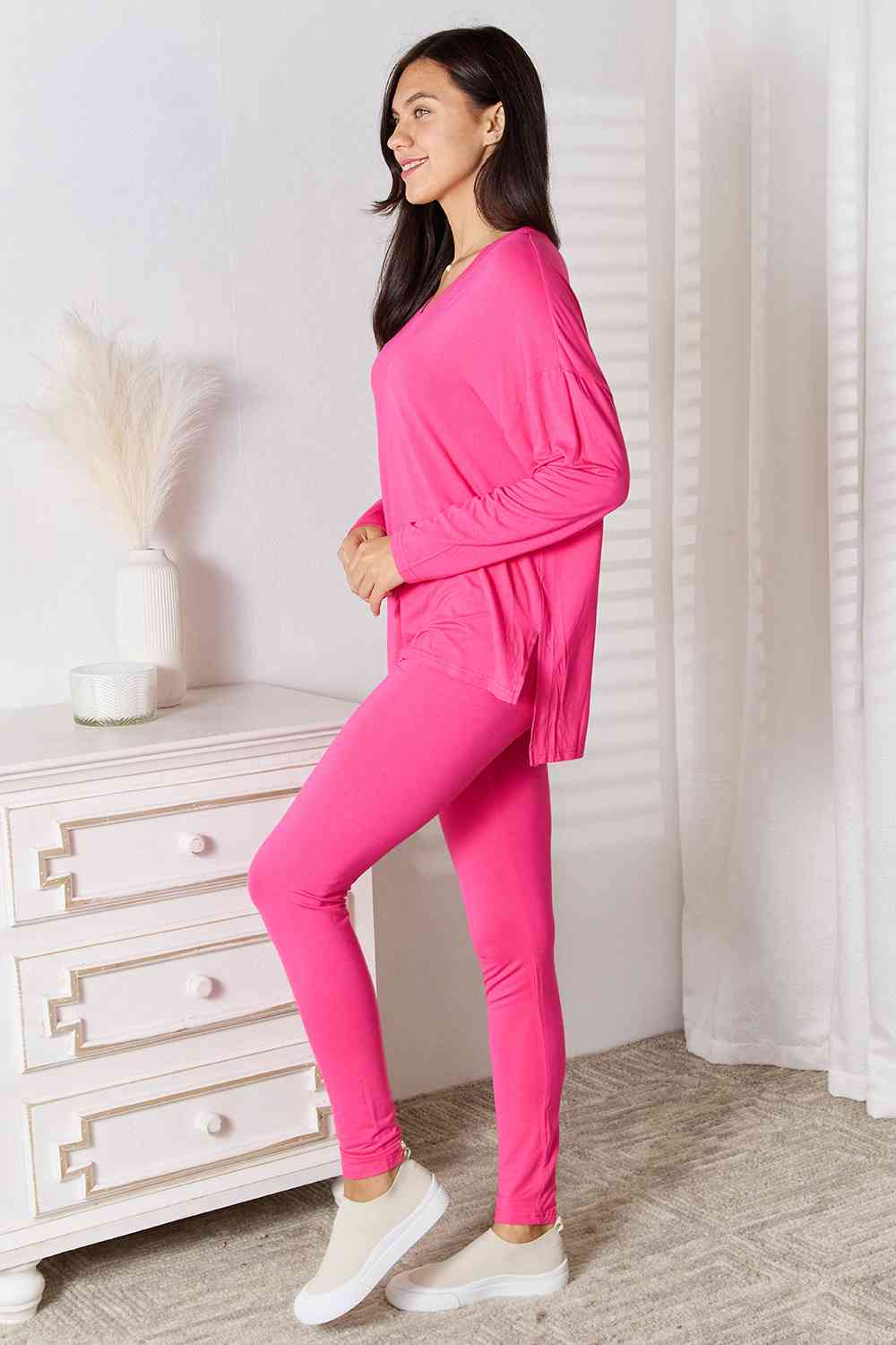 Matching Fashion Set Long Sleeve T Shirt and Pants Casual Lounge Set Petite and Plus Size Fashion