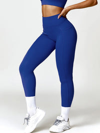 Ruched Pocketed High Waist Active Nylon Sports Sweatproof Leggings