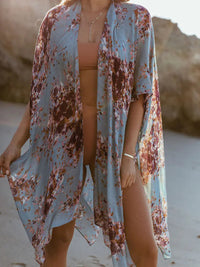 Swimsuit  Cover-Up Printed Open Front Cover-Up and Fashion Kimono