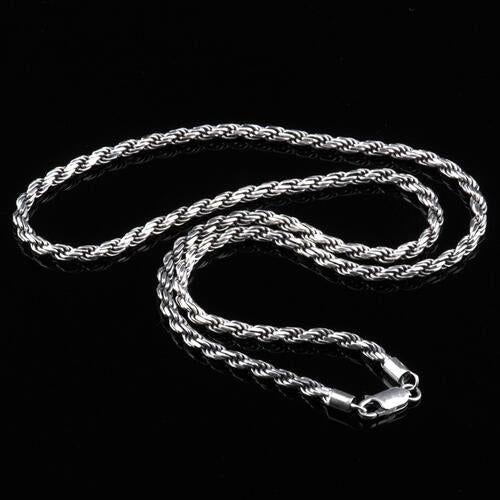 Plain Chain Necklace,  925 Sterling Silver 23.6"inches Snake Chain, Tarnish Free Luxury Jewelry