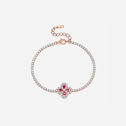 bracelets, rose gold bracelets, tennis bracelets, statement jewelry, dainty bracelets, ruby jewelry, bracelet with rubies, fashion jewelry, fine jewelry, christmas gifts, birthday gifts, anniversary gifts, cool jewelry, trending on tiktok, clover bracelets, sparkly bracelets, bracelets with rhinestones, kesley jewelry, fashion accessories