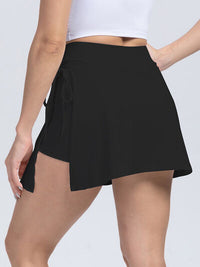 Tied High Waist Active Shorts Nylon and Spandex Tennis Skirt Sports Skirt