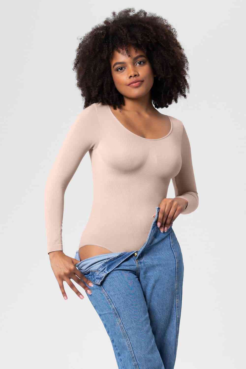 Long Sleeve Shaping Bodysuit Plus Size and petite