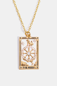 Tarot Card Pendant Stainless Steel Gold Necklace