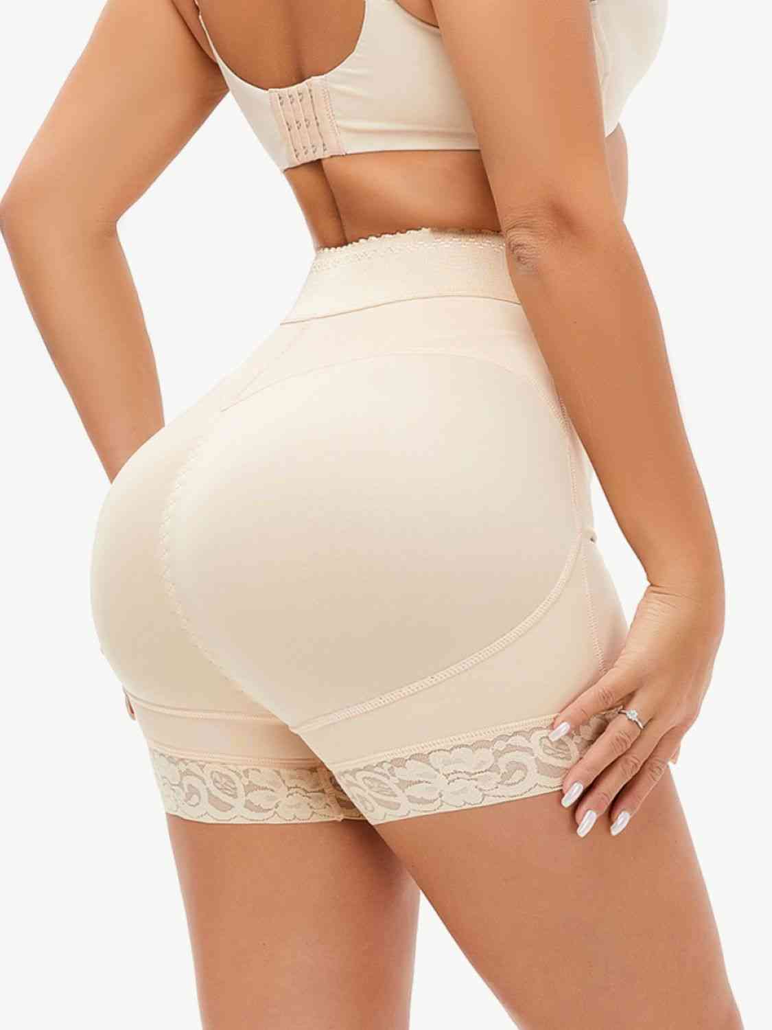 BodyShaper Short BBL Brazilian Butt Lift Full Size Zip-Up Lace Trim Shaping Shorts