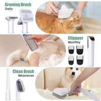 Aoresac Pet Hair Vacuum & Dog Grooming Kit, 12000Pa Strong & Grooming Vacuum Suction 99.99% Pet Hair, Large Capacity Dust Cup, Low Noise, 5 Pet Grooming Tools, Shedding Grooming for Dogs Cats