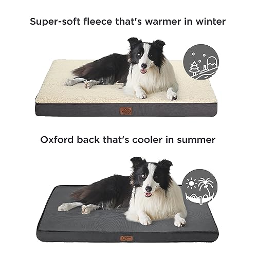 Bedsure Dog Bed for Large Dogs - Big Orthopedic Dog Bed with Removable Washable Cover, Egg Crate Foam Pet Bed Mat, Suitable for Dogs Up to 65 lbs