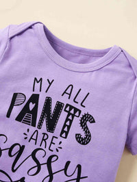 MY ALL PANTS ARE SASSY Graphic Bodysuit and Floral Shorts Set Baby Fashion and Gifts