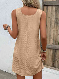 Women's Casual Short Dress Asymmetrical Neck Sleeveless Mini Dress