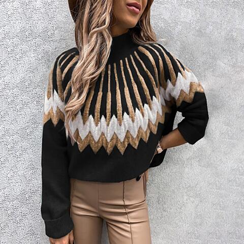 Woman’s Fashion Turtleneck Top Mock Neck Long Sleeve Sweater