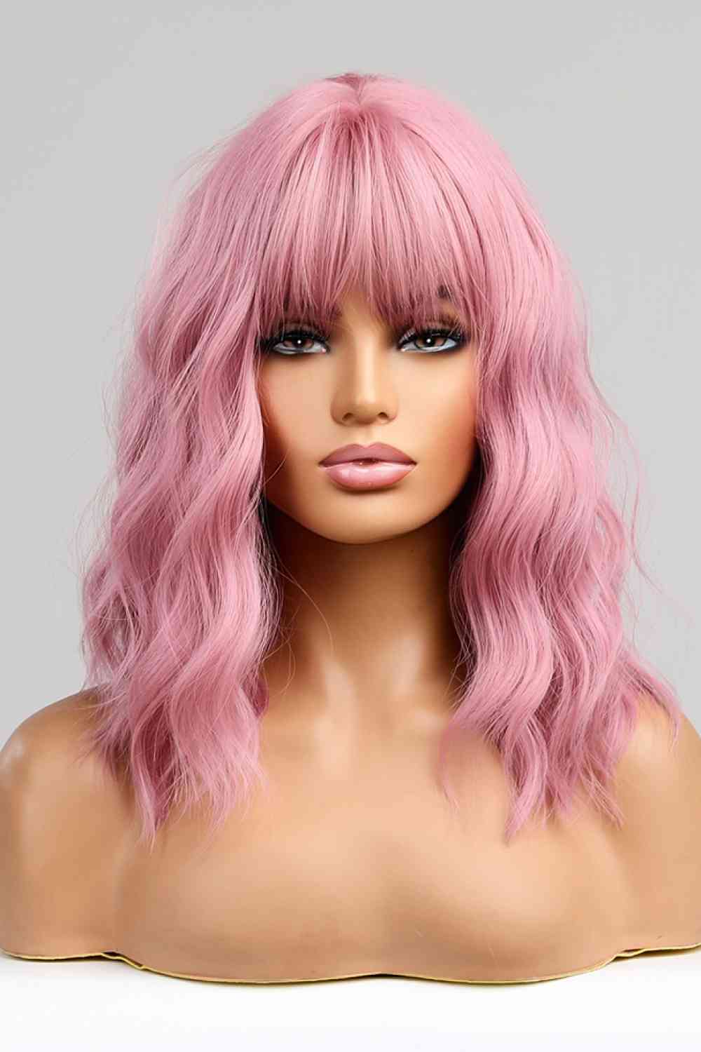 Pink BoB Wavy Synthetic Wigs 12 inch Short Curly Hair Wig