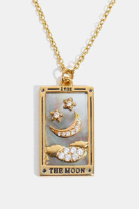 Tarot Card Pendant Stainless Steel Gold Necklace