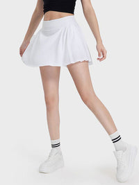 Tennis Skirt Pleated Detail Mid-Rise Waist Active Sport Skirt