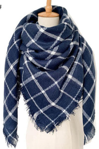 Plaid Imitation Oversized Faux Cashmere Scarf