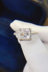 Princess Cut Ring, 2 Carat Moissanite 925 Sterling Silver Ring